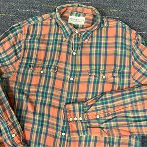 Denim & Supply Ralph Lauren Plaid Pearl Snap Western Shirt Mens L Cowboy Country